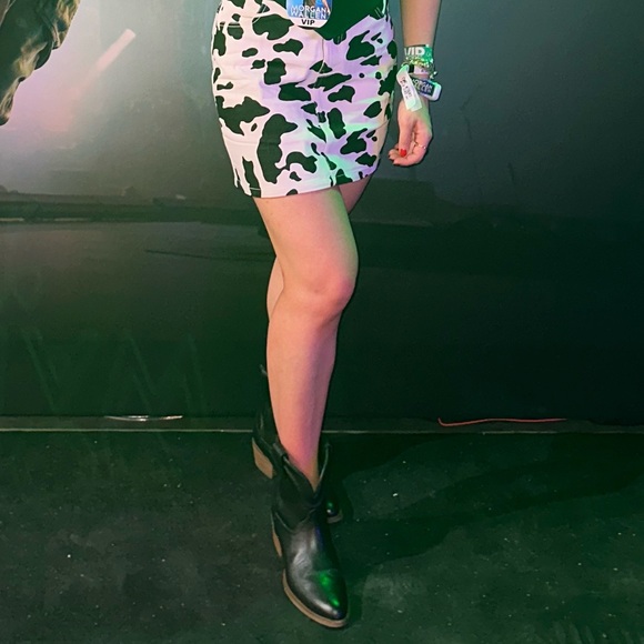 Allegra K High Waisted Mini Cow Skirt - Picture 5 of 6